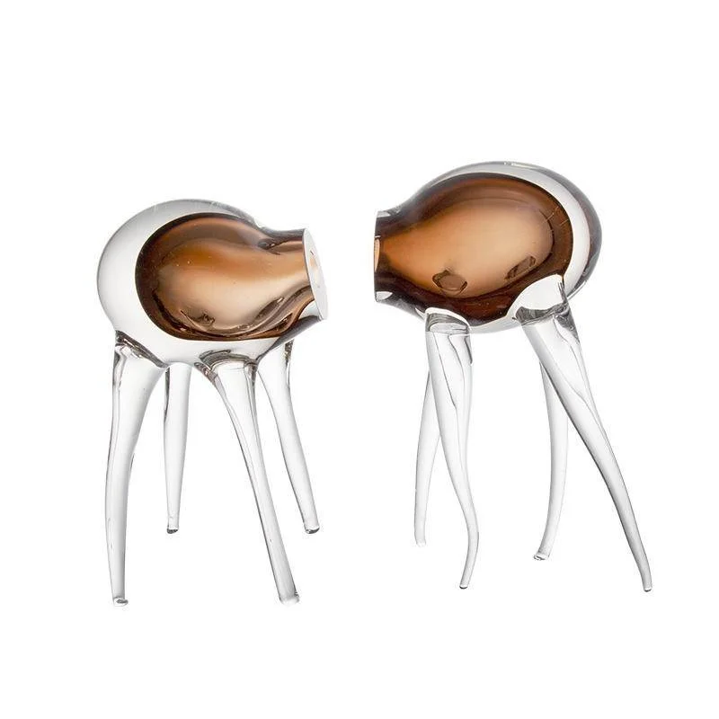 

Alien Art Light Luxury Handmade Coffee Color Glass OrnamentsLiving room decoration ornaments