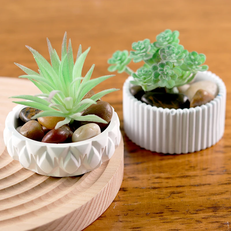 Succulent Flower & Pot Silicone Resin Molds Set of 6 Mini Trays