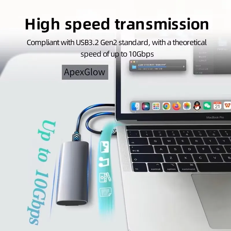 SSD enclosure 10Gbps USB C M2 Portable External Enclosure For NVMe and SATA SSDs Dual Protocol