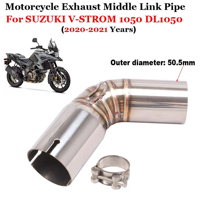 

Slip On For SUZUKI V-STROM 1050 DL1050 2020 2021 Motorcycle Exhaust Escape Modify Middle Link Pipe Connection 51mm Muffler Moto