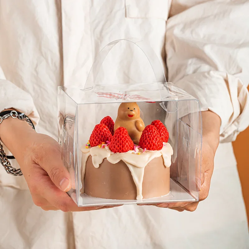 5-Pack Transparent Plastic Cake Boxes with Handles – Clear Disposable Dessert Gift Cont... - SKU CCL60826 - UGI Packaging