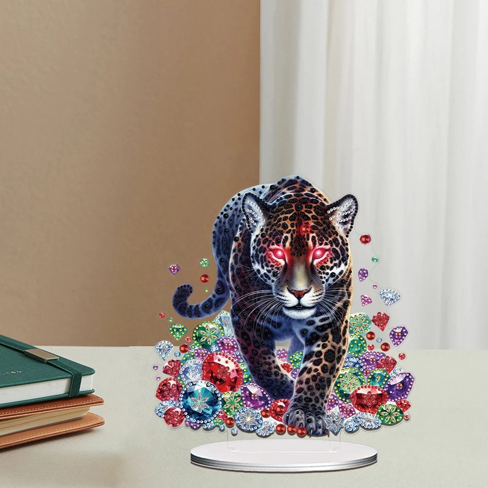 Acrylic Special Shape Zebra Diamond Painting Desktop Ornaments Kit 5D DIY Diamond Art Tabletop Decorations for Home Office Decor