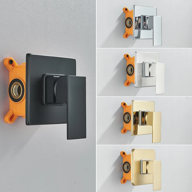 POIQIHY Brushed Golden ก๊อกน้ําอ่างล้างหน้าเดี่ยวห้องน้ําอ่างล้างหน้าแตะน้ําตก Spout ก๊อกน้ําอาบน้ําปกปิดวาล์วอาบน้ํา 5