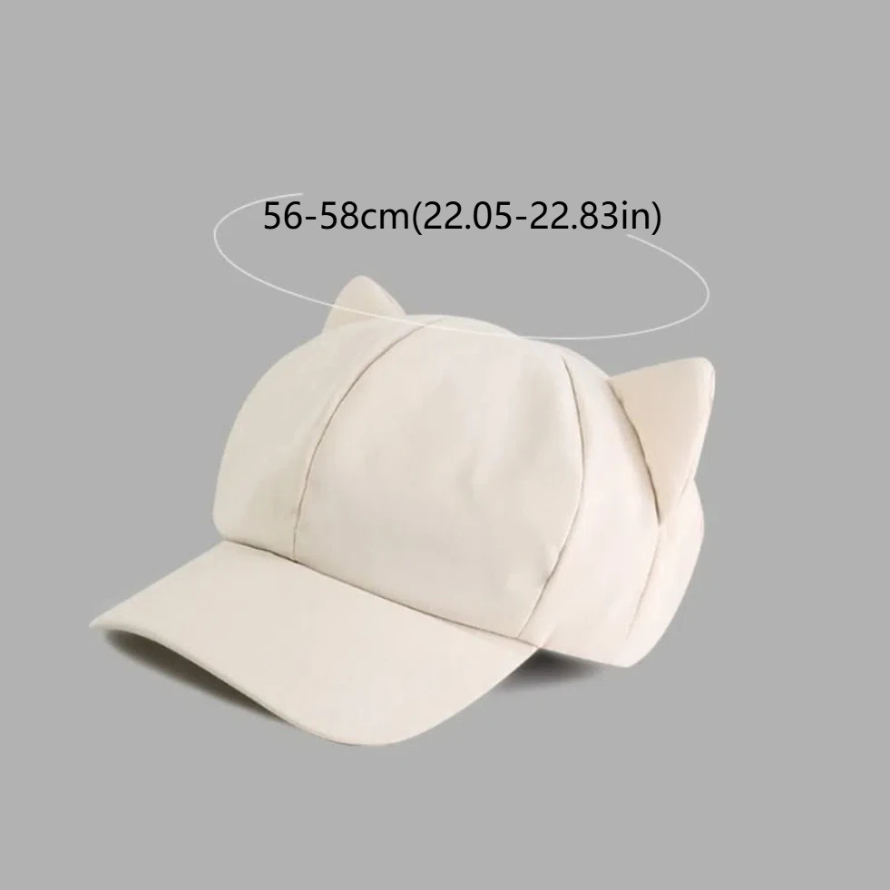 Korean Y2k Cat Ear Hat Women's Baseball Hat Outdoor Sunscreen Peaked Cap Female Lovely Casual Solid Color baseball cap,sun hat