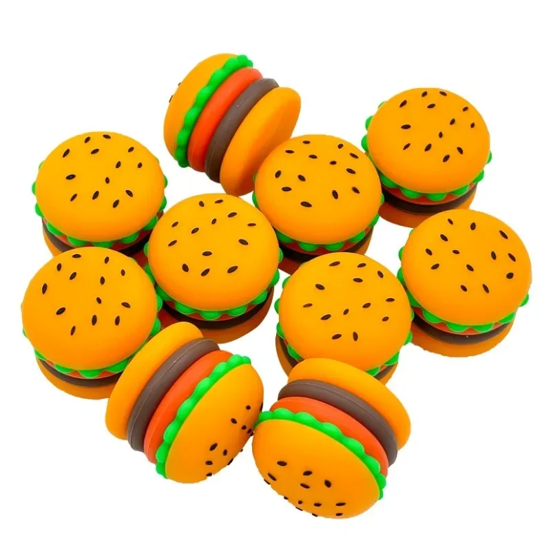 Hamburger Shape Silicone Jar 5ML Portable Oil Box Silicone Container Storage Box Candle Jar