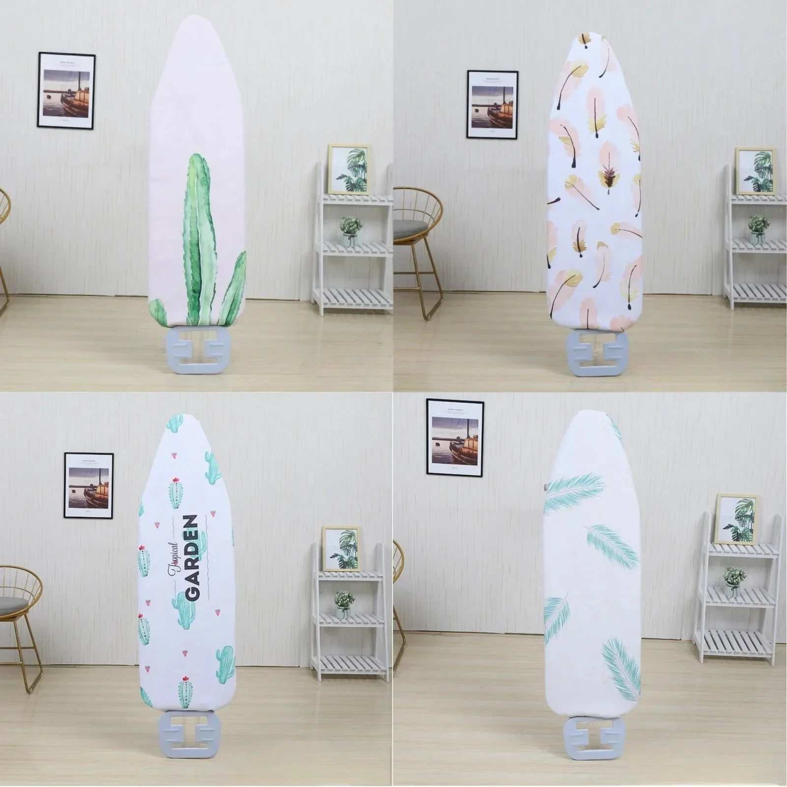 Ironing Board Cover Scorch Resistant, Extra Thick Cotton Iron Cover with Padding Heat Reflective Heavy Duty Pad Approx 140x50cm