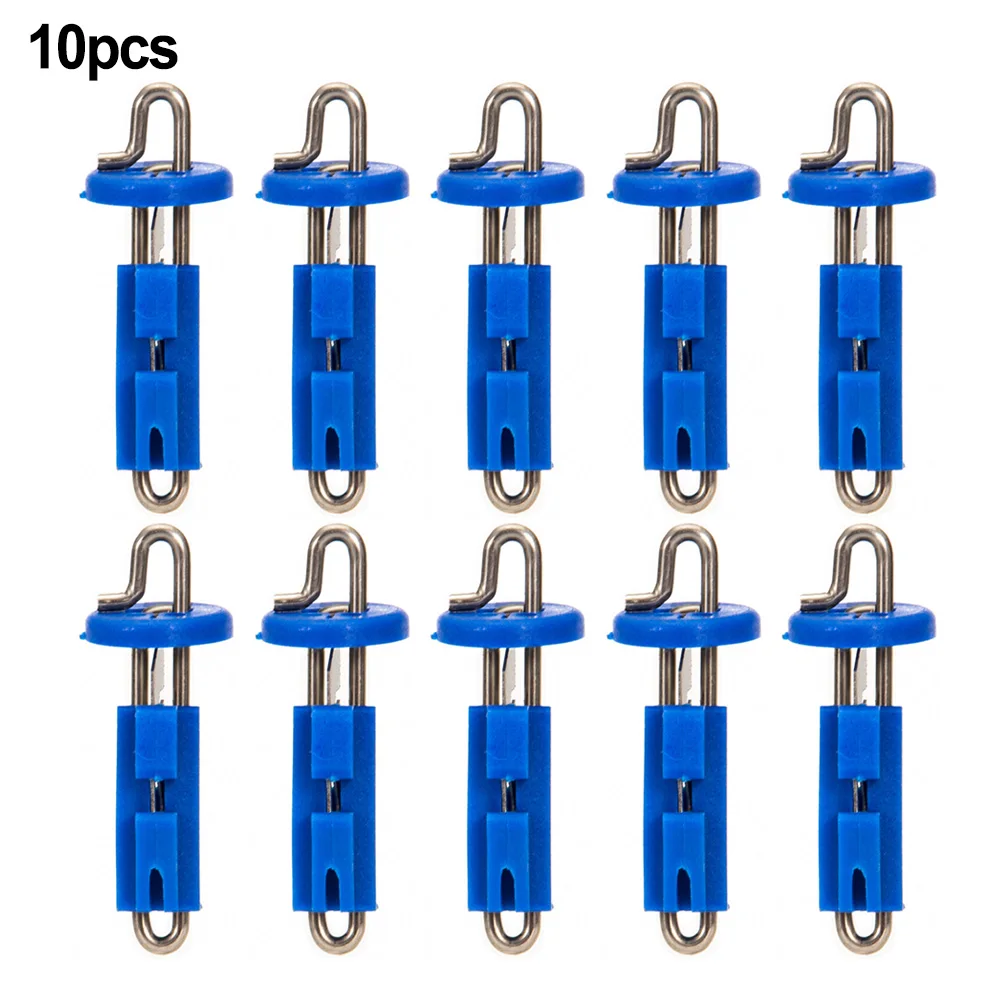 

Fishing Bait Release Clips Outdoor 10 Pcs/set 28g/pack 40*8*8mm ABS + Stainless Steel Blue Parts For Sea Fishing