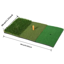 Compact Indoor/Outdoor Golf Practice Mat with Durable Grass Pad and Rubber Tee (Green)