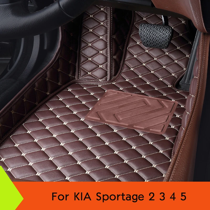 For KIA Sportage 2 3 4 5 2004-2023  Artificial Leather Custom Car Floor Mats Auto Interior Details Accessories Carpet 1