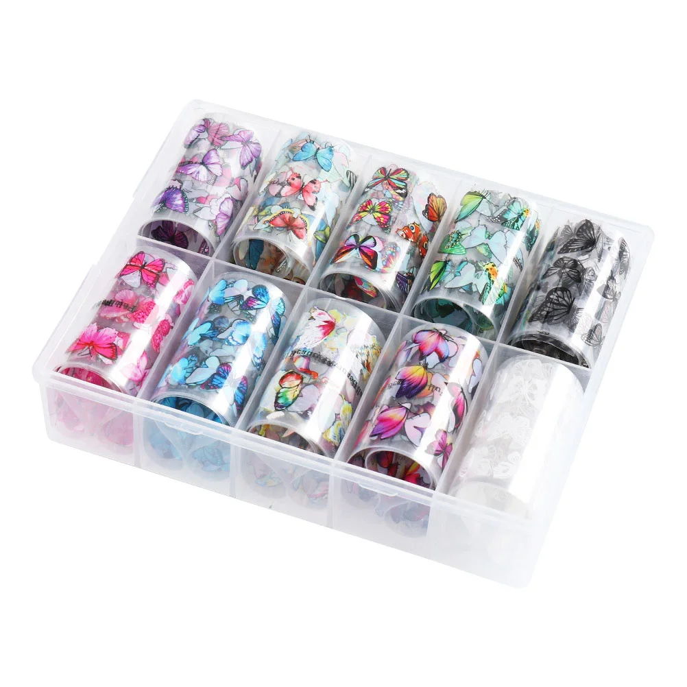 

10 Pcs Butterfly Transfer Decal Halloween Fiesta Nail Stickers Decor Decals Wraps DIY Design