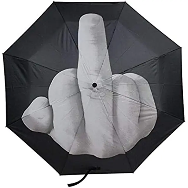 Vicces Összecsukható Esernyők, Kreatív Minta Esernyő, Középső Ujj Nyomtatott Könnyű Utazási Eső Esernyő