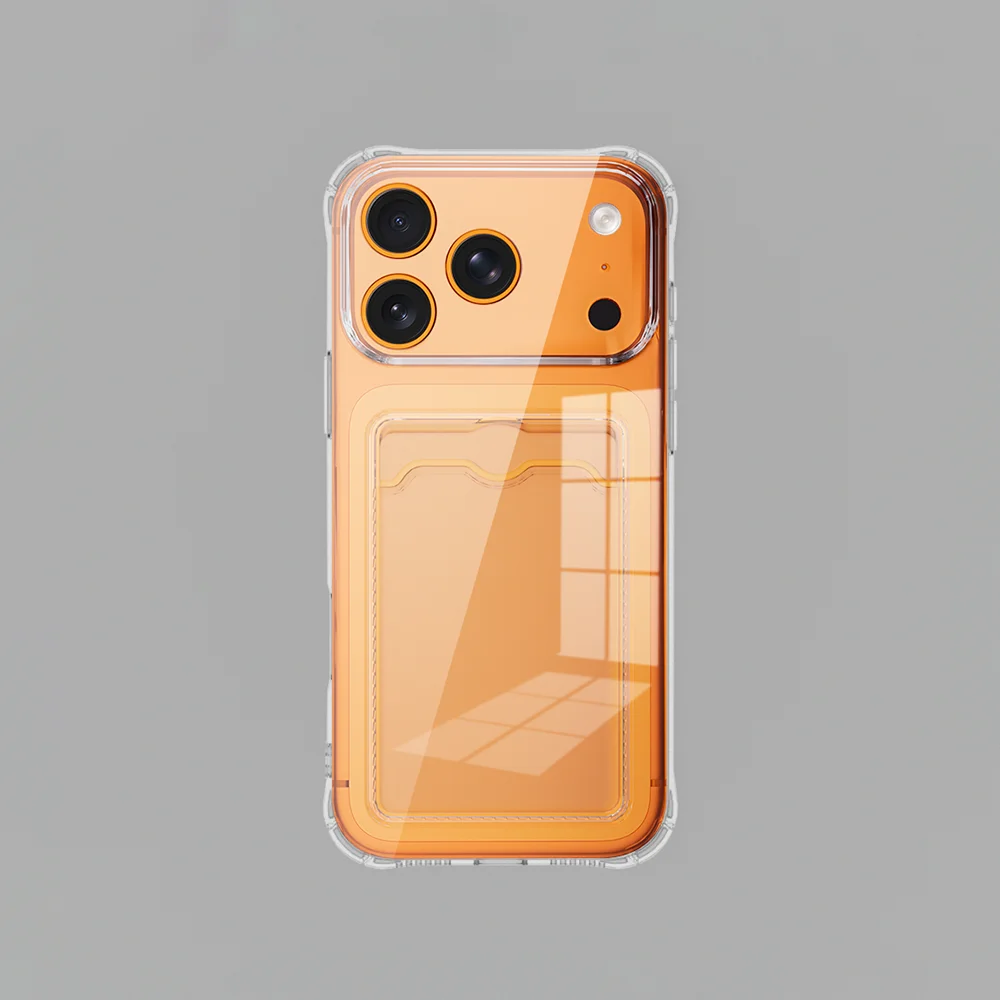Transparent Card Holder TPU Phone Case with Enhanced Protection