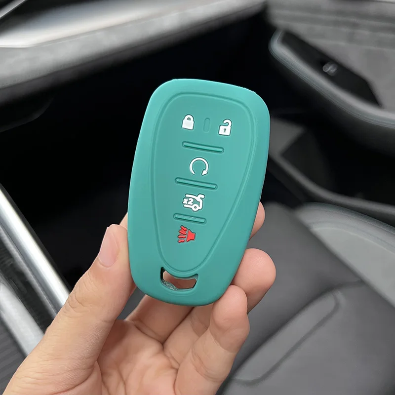 

Silicone Car Key Protect Skin Houing Cover Case Set For Chevrolet Cruze 2016 Malibu XL Camaro 5 buttons Smart Remote Holder