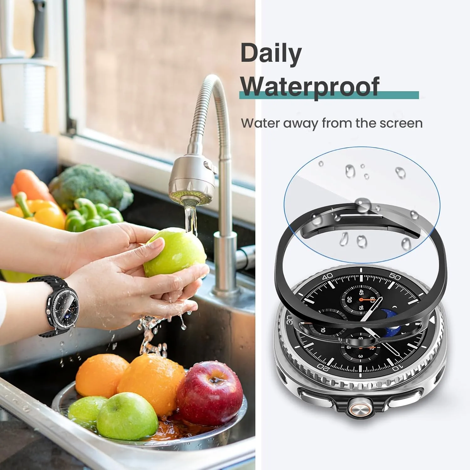 High Definition Tempered Glass Screen Protector and All-Round Matte Watch Case, PC Construction