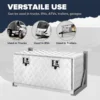 36 Inch Heavy Duty Aluminum Bar Tread Tool Underbody Box, Waterproof Square Truck Storage Organizer Chest for Pick Up Tru 3