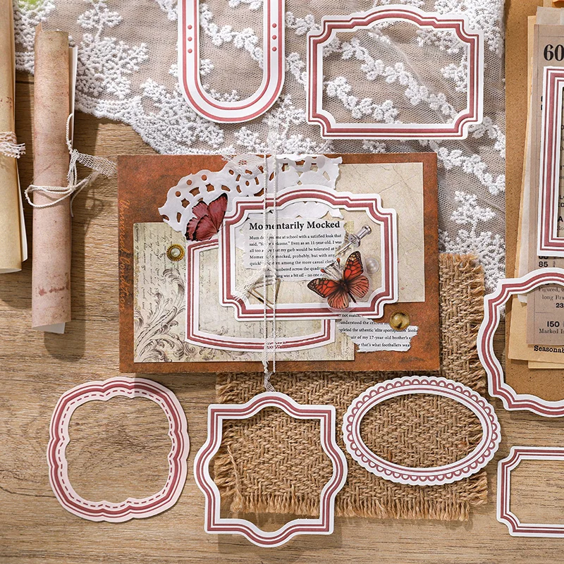 Scrapbook Paper Craft Paper Scrapbooking Material Scrapbook Materials Scrapbooking Paper 30 pcs Vintage INS Hollow out material paper Decorative Diary Album Scrapbooking Collage material junk journal supplies