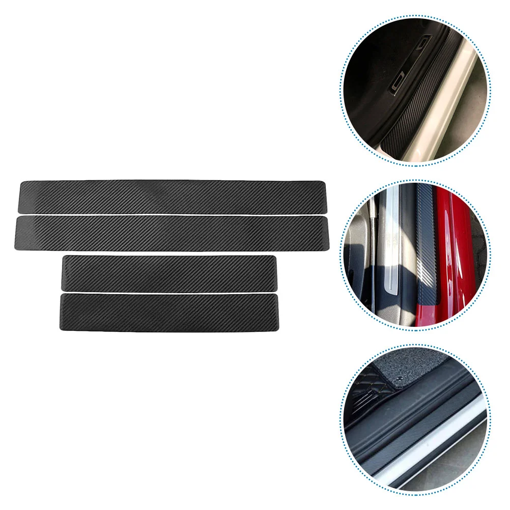 

4 Sheets Car Threshold Sticker Door Entry Sill Guard Protector Cars Carbon Fiber Accessories Edges Guards Bumper