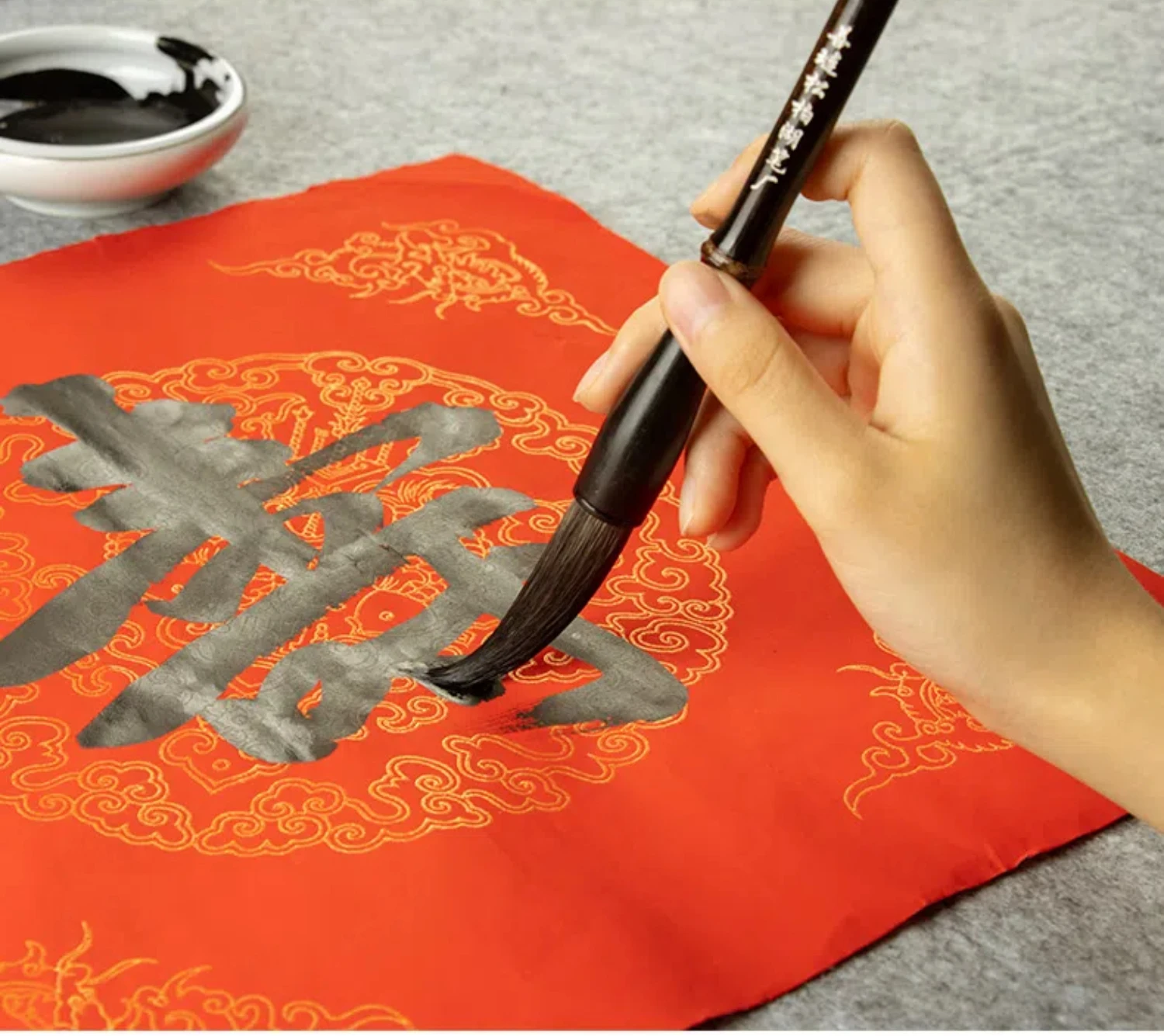 Maus Whisker Haar bürste Hopper-förmige Bürste echte chinesische Frühlings fest Couplets Pinsel Kalligraphie große Charakter Pinsel – Detail 8