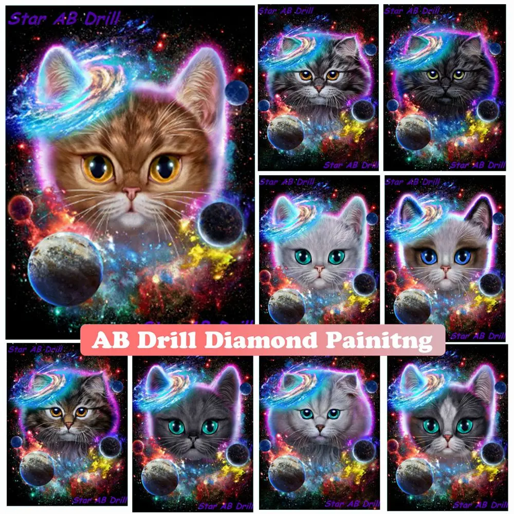 RUOPOTY Diy Diamond Painting With Frame Cat Animal Diamond Art Full Drill  Embroidery Decorations For Home Decors Gift - AliExpress