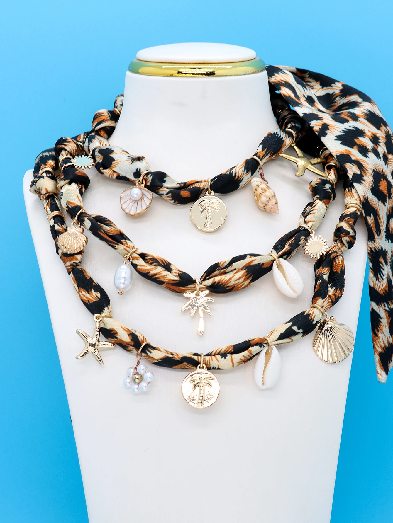 3Pcs Leopard Print Necklaces Set for Women