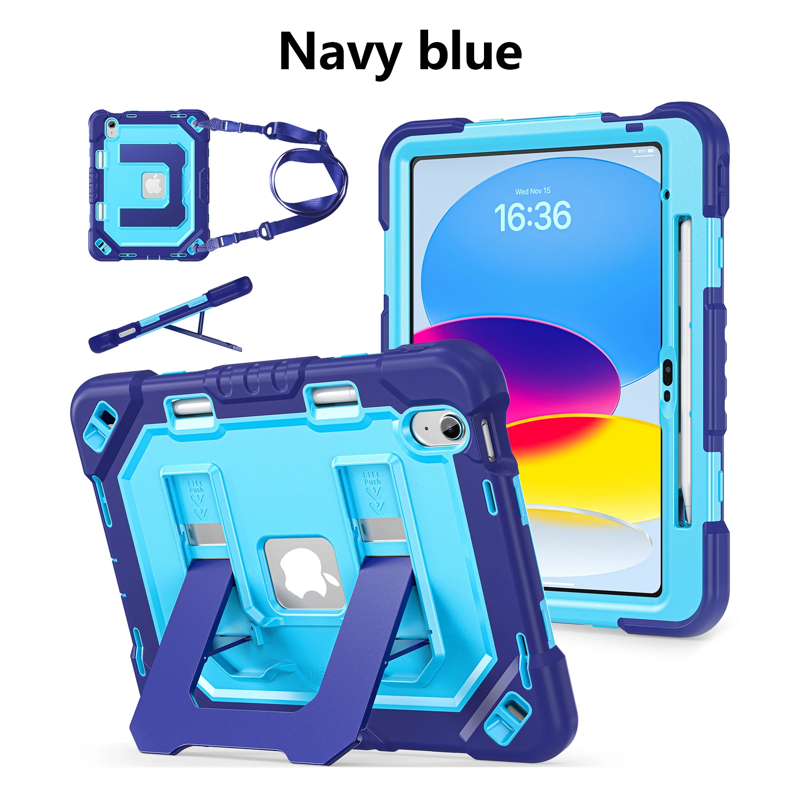 Enhanced Shockproof Smart Case with Shoulder Strap