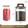 Coffee Bean Glass Sealed Jar with Wooden Lid Transparent Tea Grains Candy Jars Food Storage Containers Kitchen Storage Bottles 5