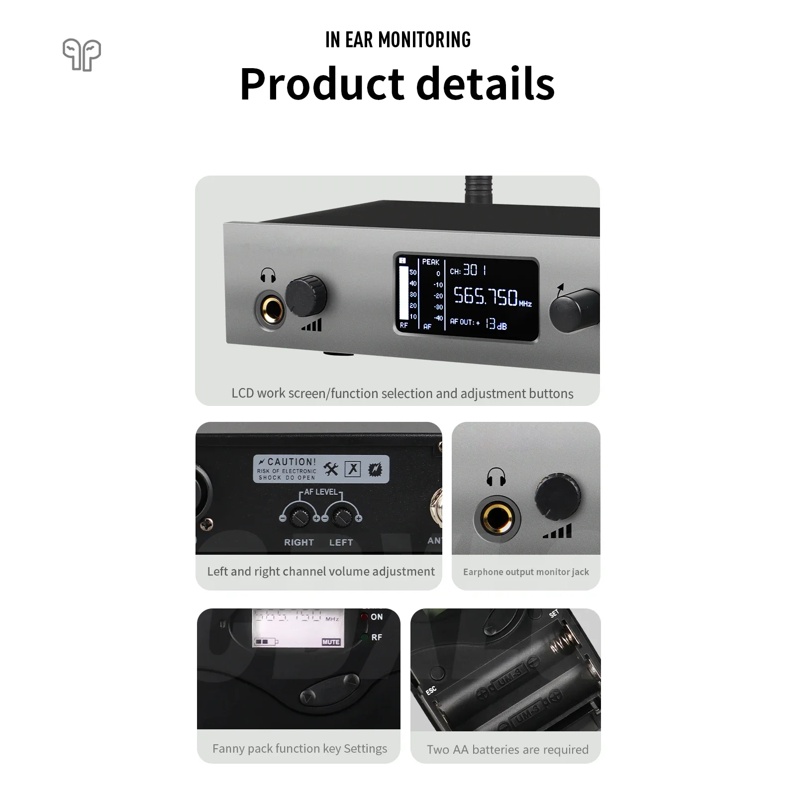 EWG4 UHF 무선 인이어 모니터링 시스템, 채널 주파수 선택 가능, 전문 가수 무대 공연 Dj, 최고 품질