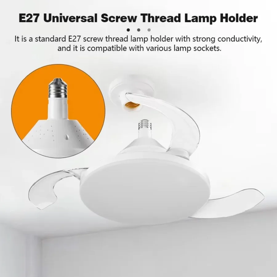 New Invisible Telescopic Blade Air Circulation Fans Silent Dimming Timed Room Decor Ceiling Fan With Led Light_voghion.com