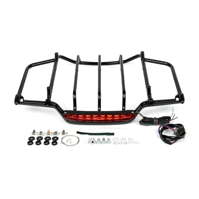 

Motorcycle Luggage Rack With LED Light For Touring Tour Pak Road King Electra Glide Road Glide 1993-2013