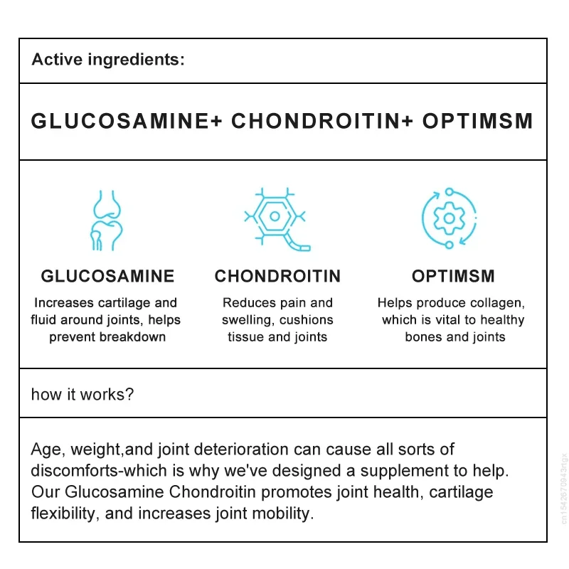 Mulittea Glucosamine Chondroitin for Joint Support&Health Complex with Additional OptiMSM Collagen Peptides for Hair Skin Nails