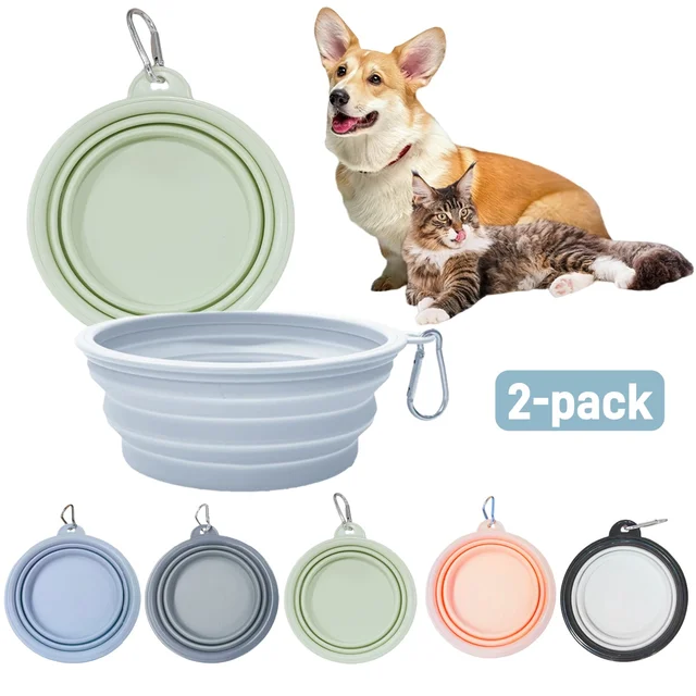 2pcs Collapsible Pet Silicone Dog Food Water Bowl Outdoor Camping Travel Portable Folding Supplies Dishes with Carabiner 2pcs Collapsible Pet Silicone Dog Food Water Bowl Outdoor Camping Travel Portable Folding Supplies Dishes with Carabiner