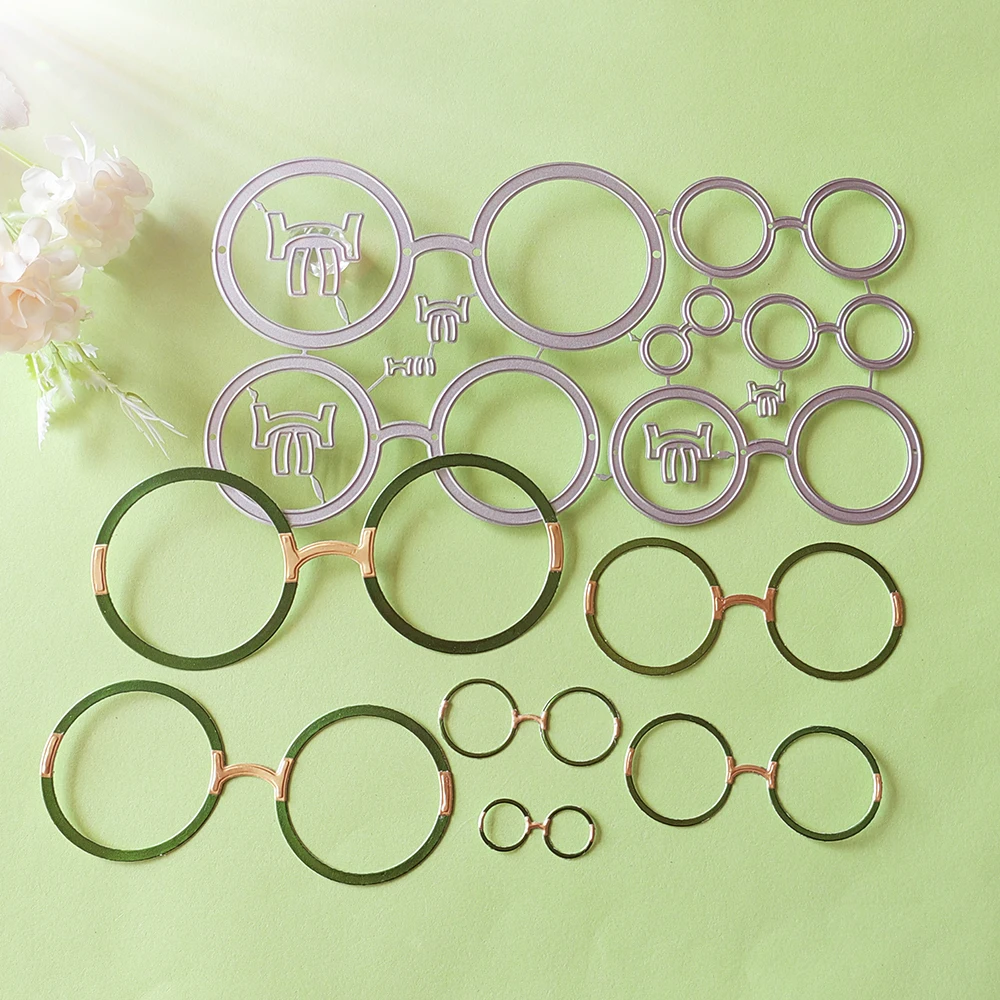 

New 6 specifications rimmed glasses cutting dies scrapbook decoration embossed photo album decoration card making DIY crafts
