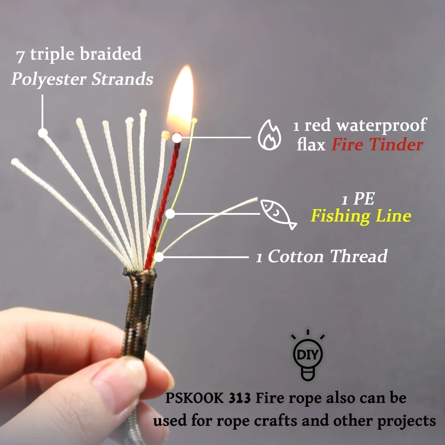 31M 10 cores paracord Parachute core Dia 4mm For Camping Survival Multifunctional Hiking Tent Accessories