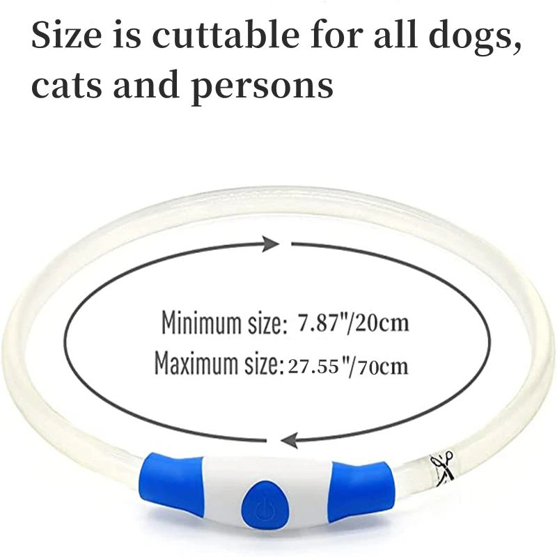 Dog collar pet collar pet necklace USB charging LED luminous anti-lost cat dogs collar accessories