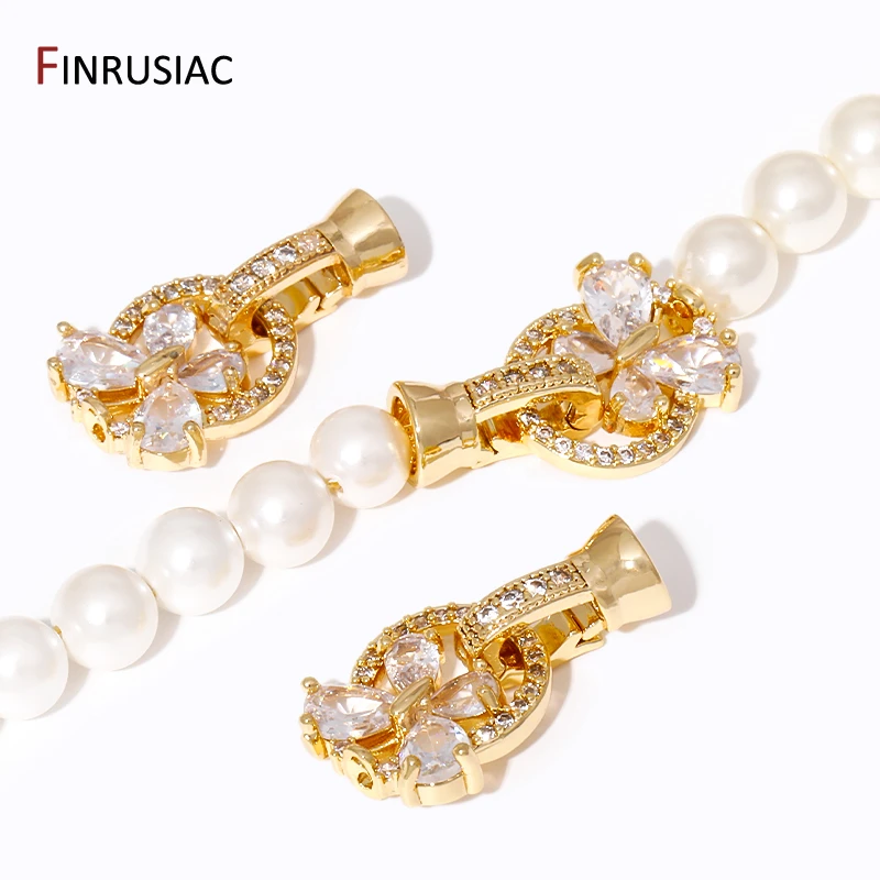 18K vergoldete Zirkon Schmetterling Blume Verschlüsse Verschluss Lock Connector Verschlüsse für DIY Handarbeiten Schmuckherstellung – Detail 29
