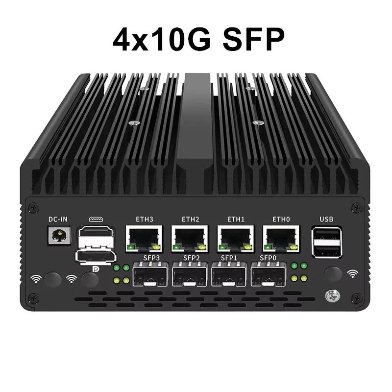 2025 Solid Firewall Appliance 12th Gen Intel Pentium Gold 8505 10G/1G SFP 4*2.5G RJ45 LAN 2DDR5 NVMe Mini PC Proxmox ESXi Server 4