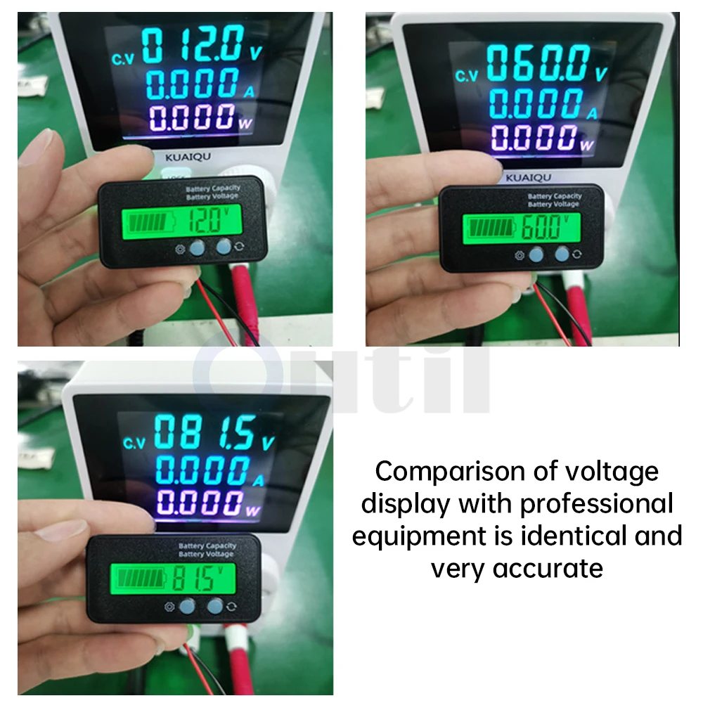 Green DC 12V 24V 36V 48V 60V 72V Lead Acid Battery Capacity Indicator LCD Percentage Display Lithium Battery Monitor Tester 3