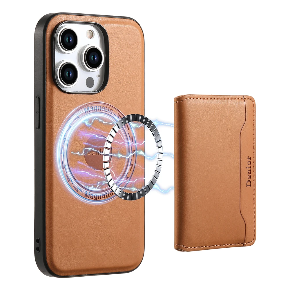 

Магнитный чехол из искусственной кожи для iPhone 15 Plus 14 Pro Max 13 12