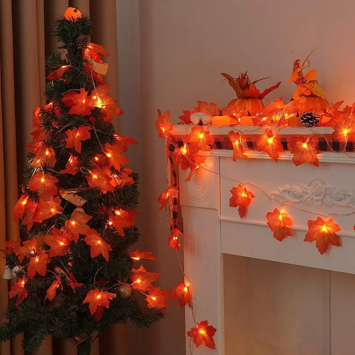 Outdoor maple leaf LED string