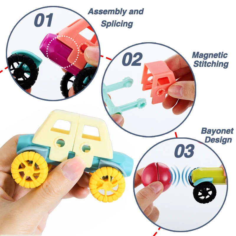 Magnetic Building Blocks Magnetic Assembly Toy Kids Magnet Construction Set Magnetic Balls and Rods Sticks Building Blocks Montessori Educational STEM Toys For Children Boys