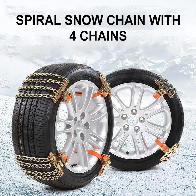 Car Tire Anti-skid Steel Chain Winter Spikes Cadenas Para Nieve Tire Chains Rain Winter Tool 4PCS for Car Truck SUV