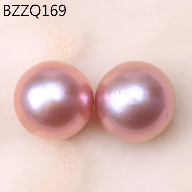 BaroqueOnly Natural Edison Pearl Scatter Bead Pair AAAA grade 10-11mm Pure Round Purple Gold For DIY Pendant Earring Studs BZZQ 3