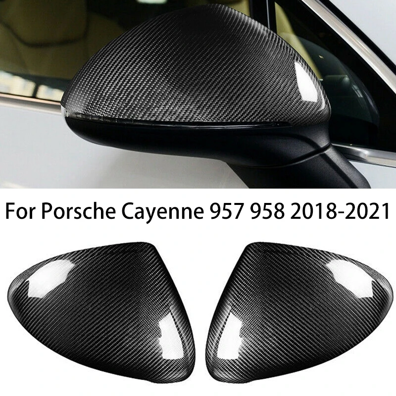 

For Porsche Cayenne 957 958 2018 2019 2020 Car Real Carbon Fiber Real Car View Mirror Cover Caps spare parts accessories