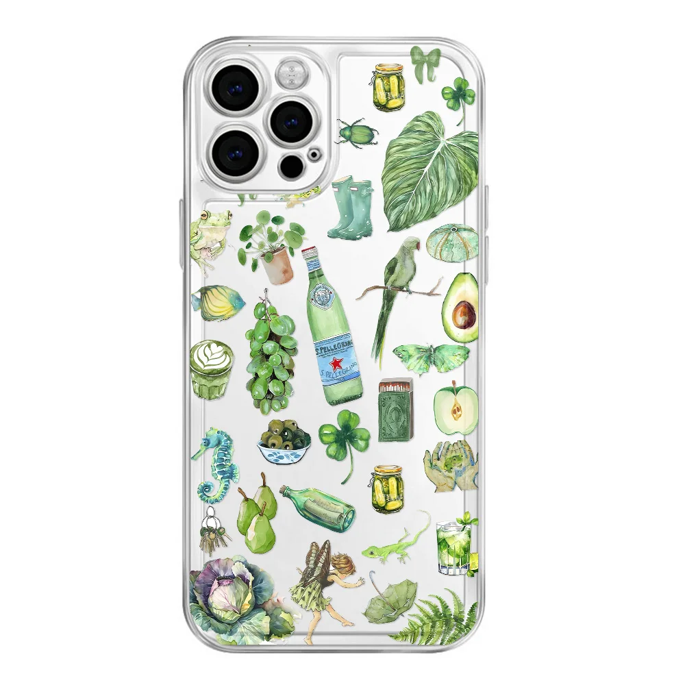 Lemon & Cocktail Glass Design Shockproof Transparent Phone Case