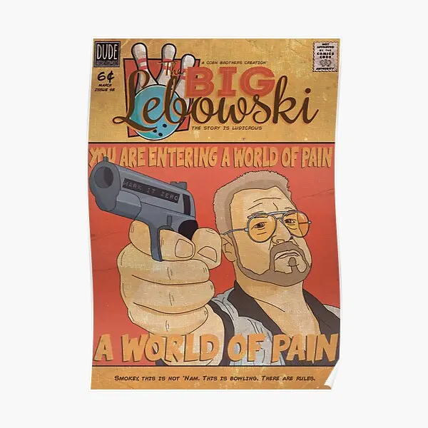 

Большой плакат Lebowski в комиксном стиле, Современная комната печати, домашняя забавная картина, украшение, живопись, художественный Декор, роспись, винтажная без рамки