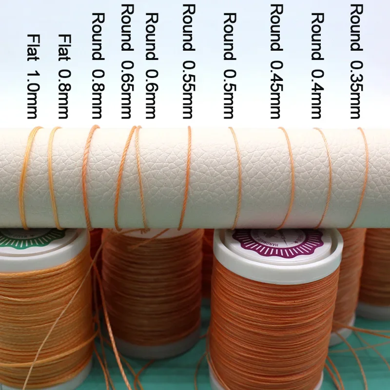 0.8 1.0mm Flat Waxed Thread Roll for Knitting Leather Craft Sew Stitch Cord Stitching Factory or DIY Bookbinding Shoe Repairing leather sewing thread