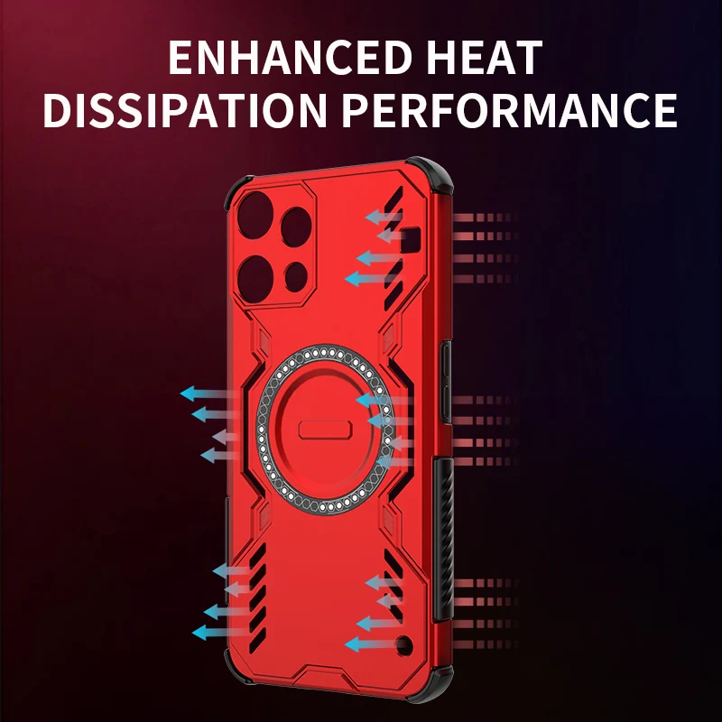 Enhanced Lens Protection Case with Heat Dissipation and Magnetic Wireless Charging Compatibility