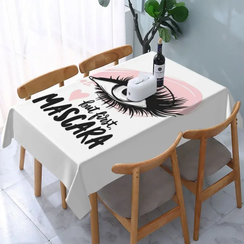 

Rectangular Bit First Mascara Table Cloth Oilproof Tablecloth Outdoor 40"-44" Table Cover Backed with Elastic Edge