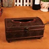 Royal Style Brown Torched Wood Bathroom Facial Tissue Box Holder Cover Napkin Tissue Dispenser Organizer Holder 2
