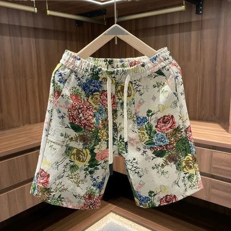 2025 New Printed Men Summer Personality Casual Five-point Pants 1
